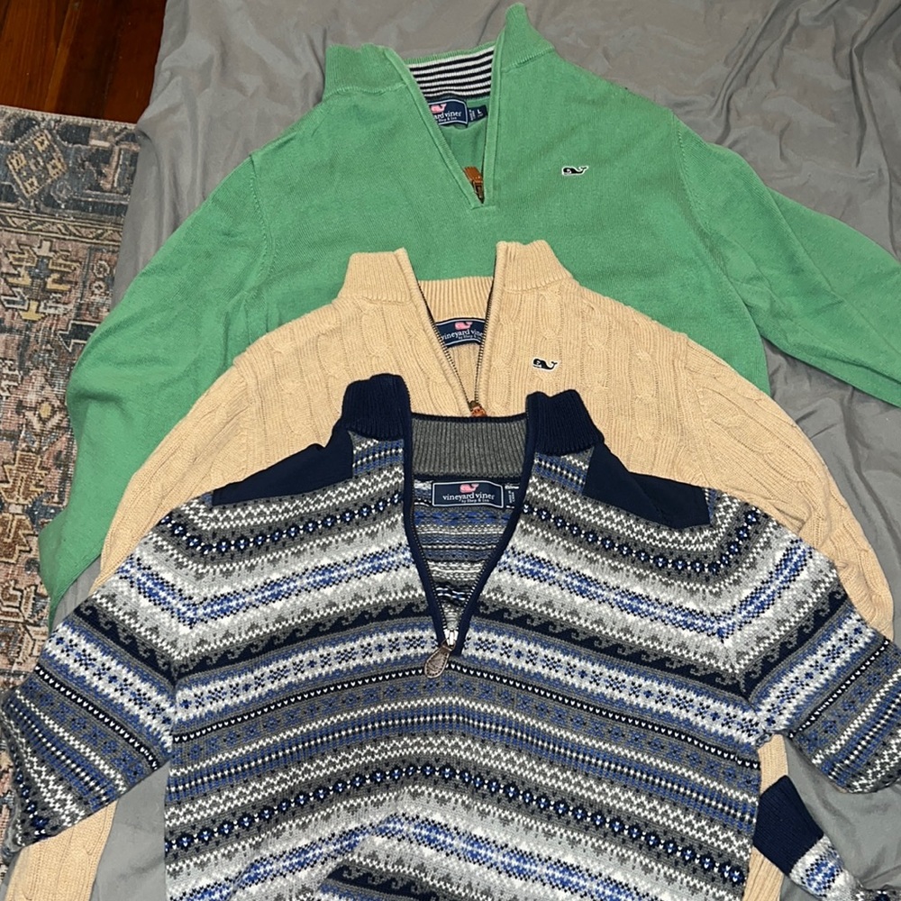 Vineyard Vines 1/4 Zip Sweater Bundle Lot